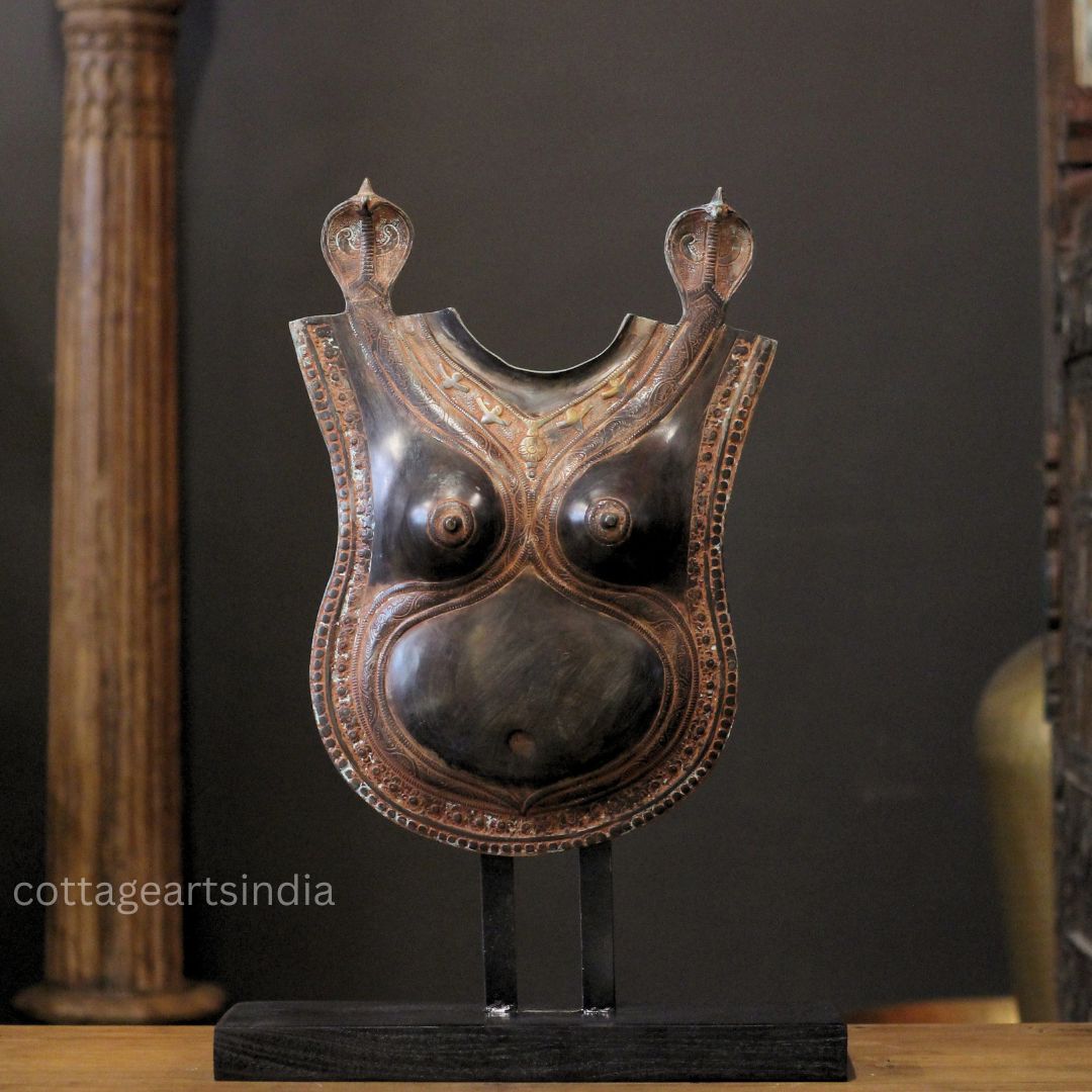 Handcrafted Brass Theyyam Breastplate – Traditional Kerala Chest Ornament