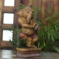 Handcrafted Ganesha Playing Manjira | Indian Home Decor