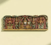 Wooden Wall Panel Balaji And Bhu Devi Sri Devi 36"