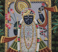 Shrinathji in the Forest of Vrindavan Pichwai Painting – Handcrafted  Artwork