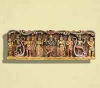 Handcrafted Wooden Krishna with Gopis Wall Panel | Traditional Krishna Wall Art