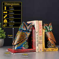 Wooden Book-Ends Painted Owl