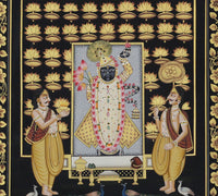 Shrinathji Rajbhog Darshan Pichwai Painting – Handcrafted Gold Foil Artwork