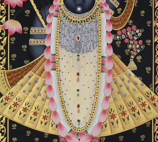 Shrinathji Portrait Pichwai Painting | Handcrafted Gold Foil Wall Art