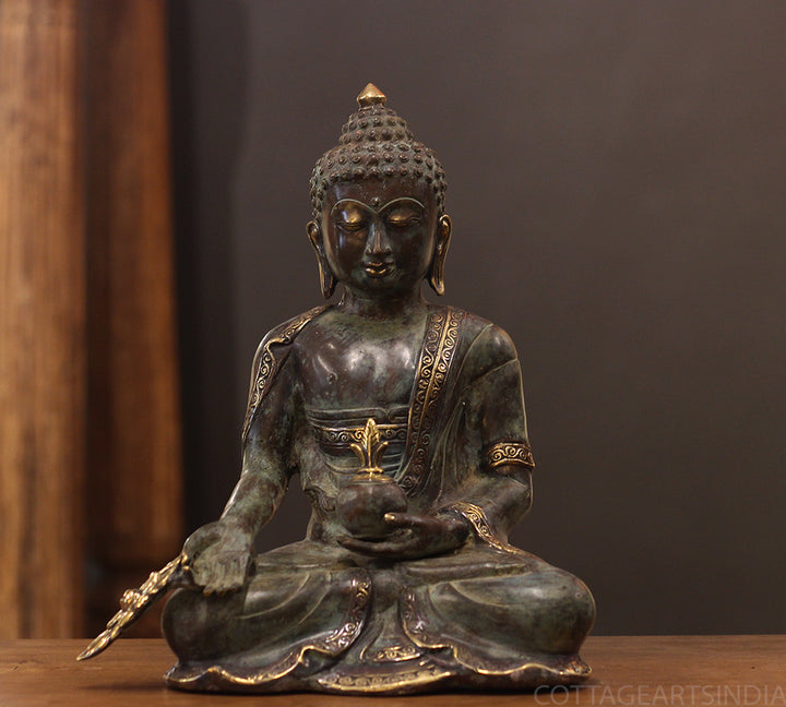 Buddha – The Healer and Enlightened One (Indonesian Bronze Sculpture)