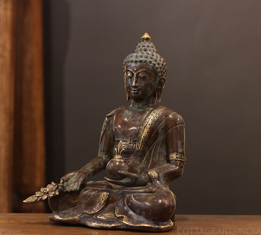 Buddha – The Healer and Enlightened One (Indonesian Bronze Sculpture)
