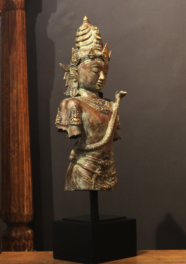 Balinese  Bronze Bust of Lord Shiva with Serpent Motif