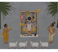 Shrinathji Rajbhog Darshan Pichwai Painting – Handcrafted Artwork
