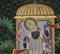 Shrinathji in Moonlit Temple Garden Pichwai Painting
