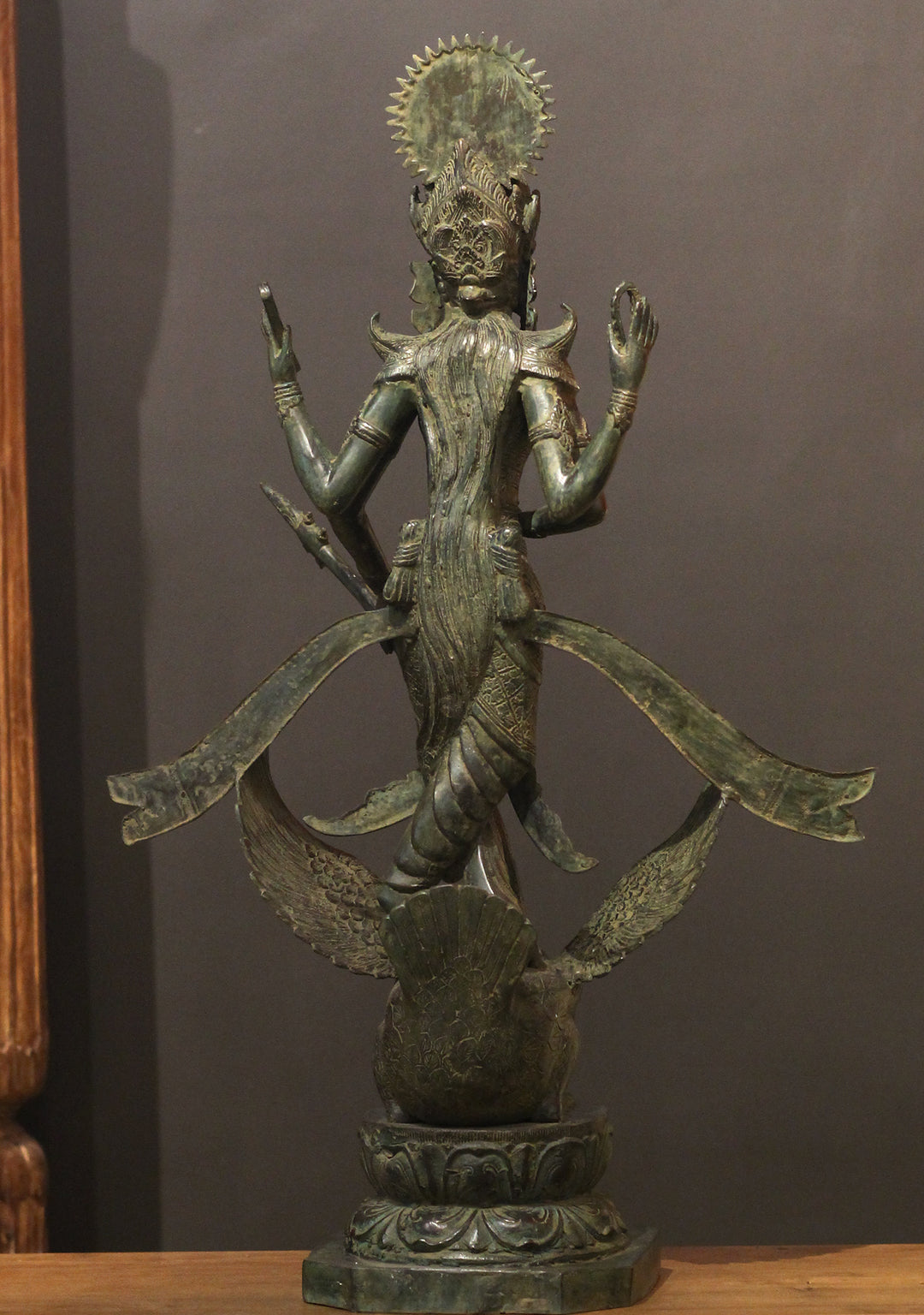 Balinese Broze Saraswati On Swan