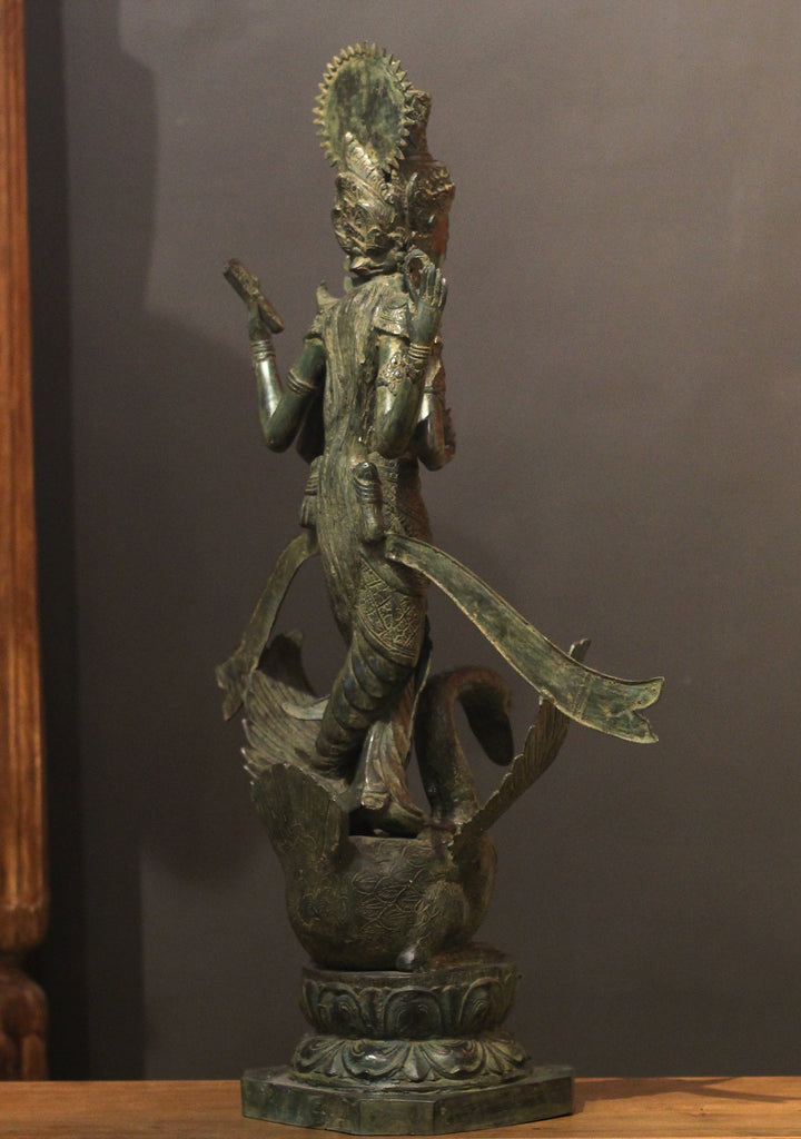 Balinese Broze Saraswati On Swan