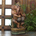 Handcrafted Ganesha Playing Tabla | Traditional Indian Decor