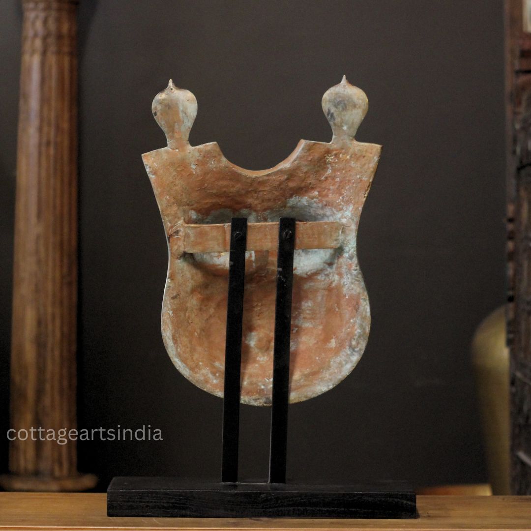 Handcrafted Brass Theyyam Breastplate – Traditional Kerala Chest Ornament