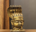 Brass Shiva Mukhlingam With Nagabharanam 13"-Antique Finish Lord Shiva Idol