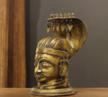 Brass Shiva Mukhlingam With Nagabharanam 13"-Antique Finish Lord Shiva Idol