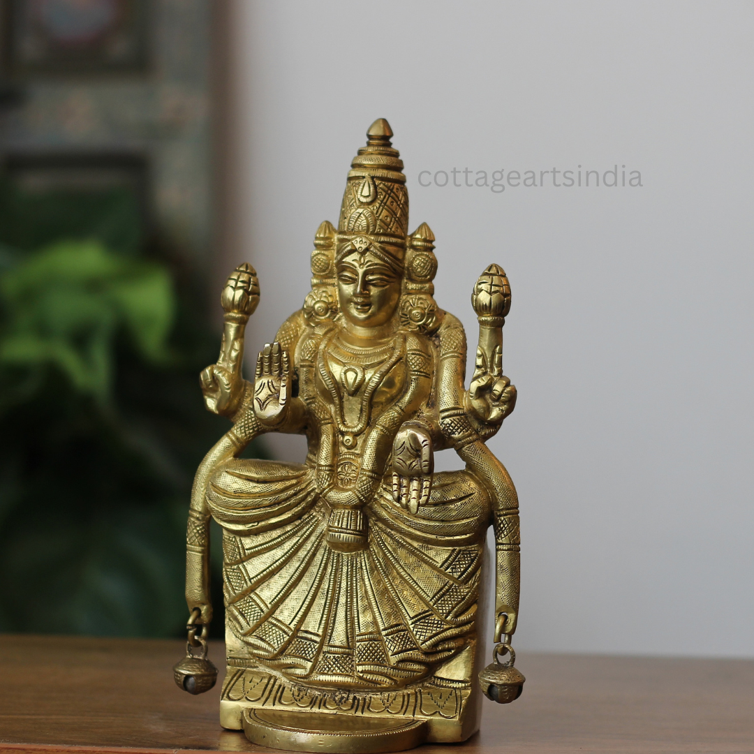Brass Goddess Padmavati Idol | Padmavathi Ammavaru | Cottage Arts India