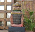 Handcrafted Wooden Goddess Lakshmi Head Sculpture – Vintage Antique Finish