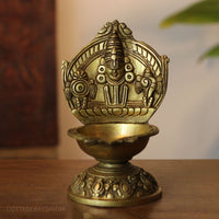 Handcrafted Brass Tirupati Balaji Lamp with Shankh Chakra | Traditional Devotional Diya