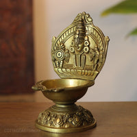 Handcrafted Brass Tirupati Balaji Lamp with Shankh Chakra | Traditional Devotional Diya