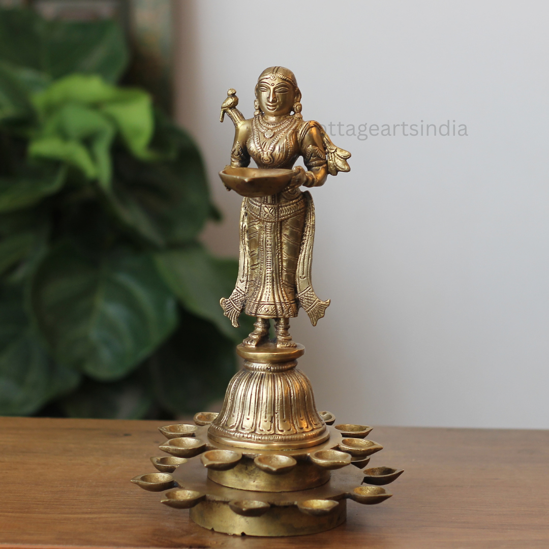 Handcrafted Brass Deepalakshmi Multi-Diya Lamp