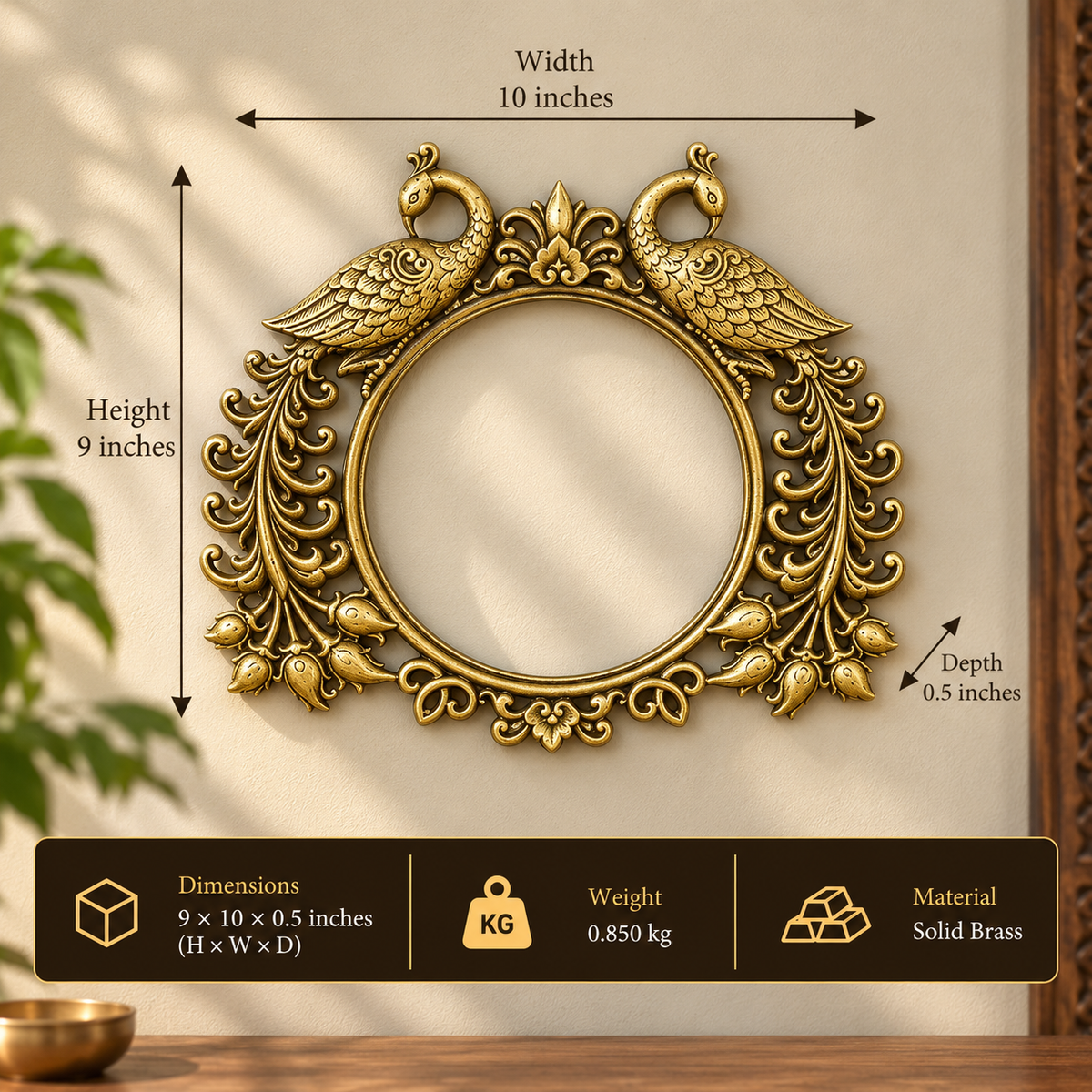 Brass Peacock Frame