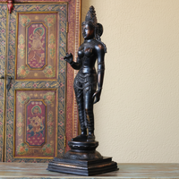 Brass Uma Parvati Sculpture 27" | Chola Inspired South Indian Goddess Statue