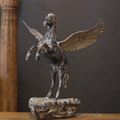 Mythical Winged Horse Brass Sculpture | Black Antique Finish | Symbol of Strength & Freedom