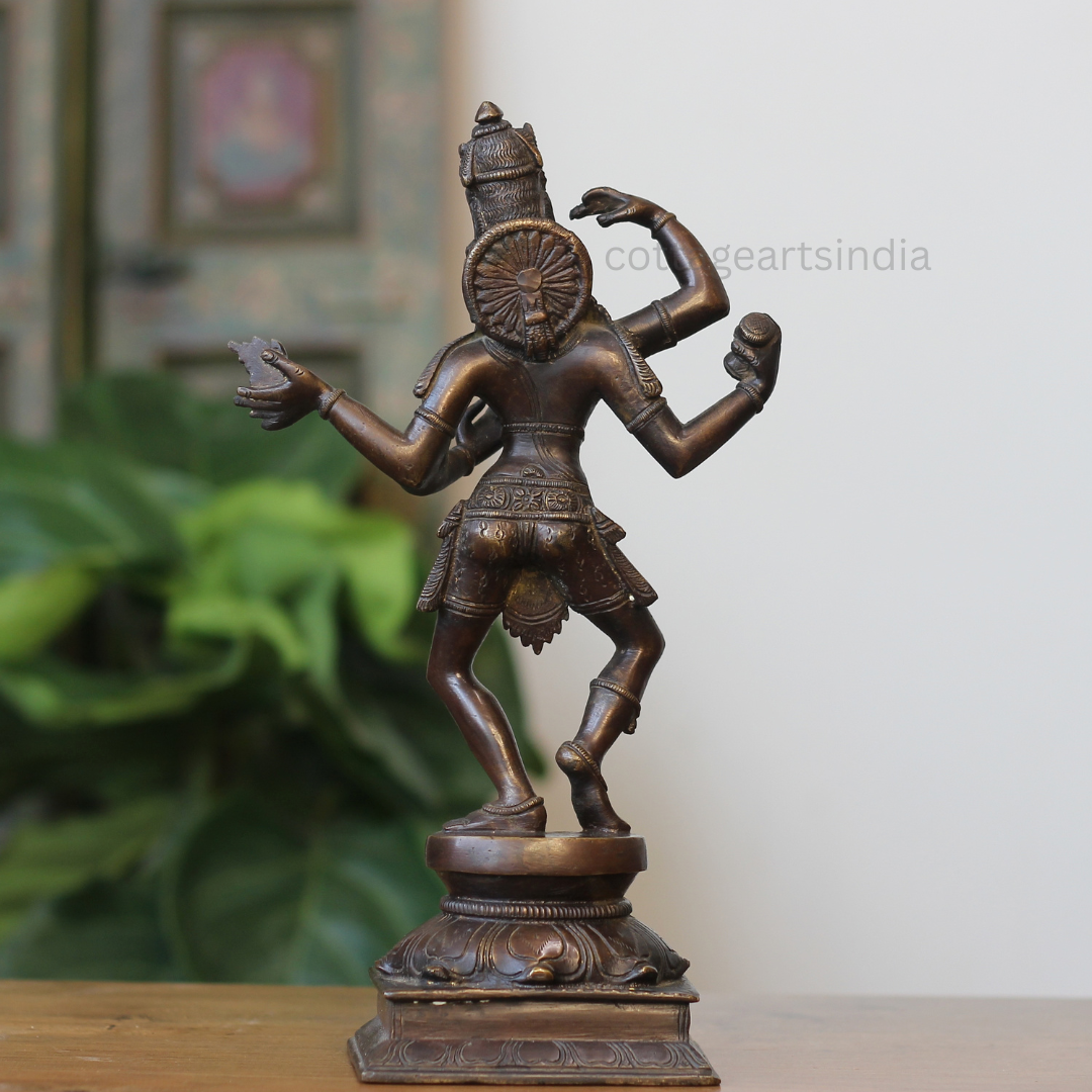 Handcrafted Brass Dancing Shiva Idol – Antique Finish