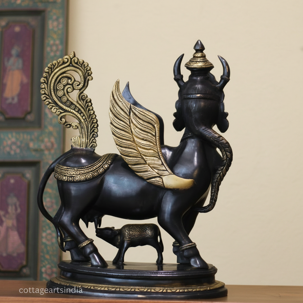 Brass Kamdhenu Superfine 17" Black and Gold Finish