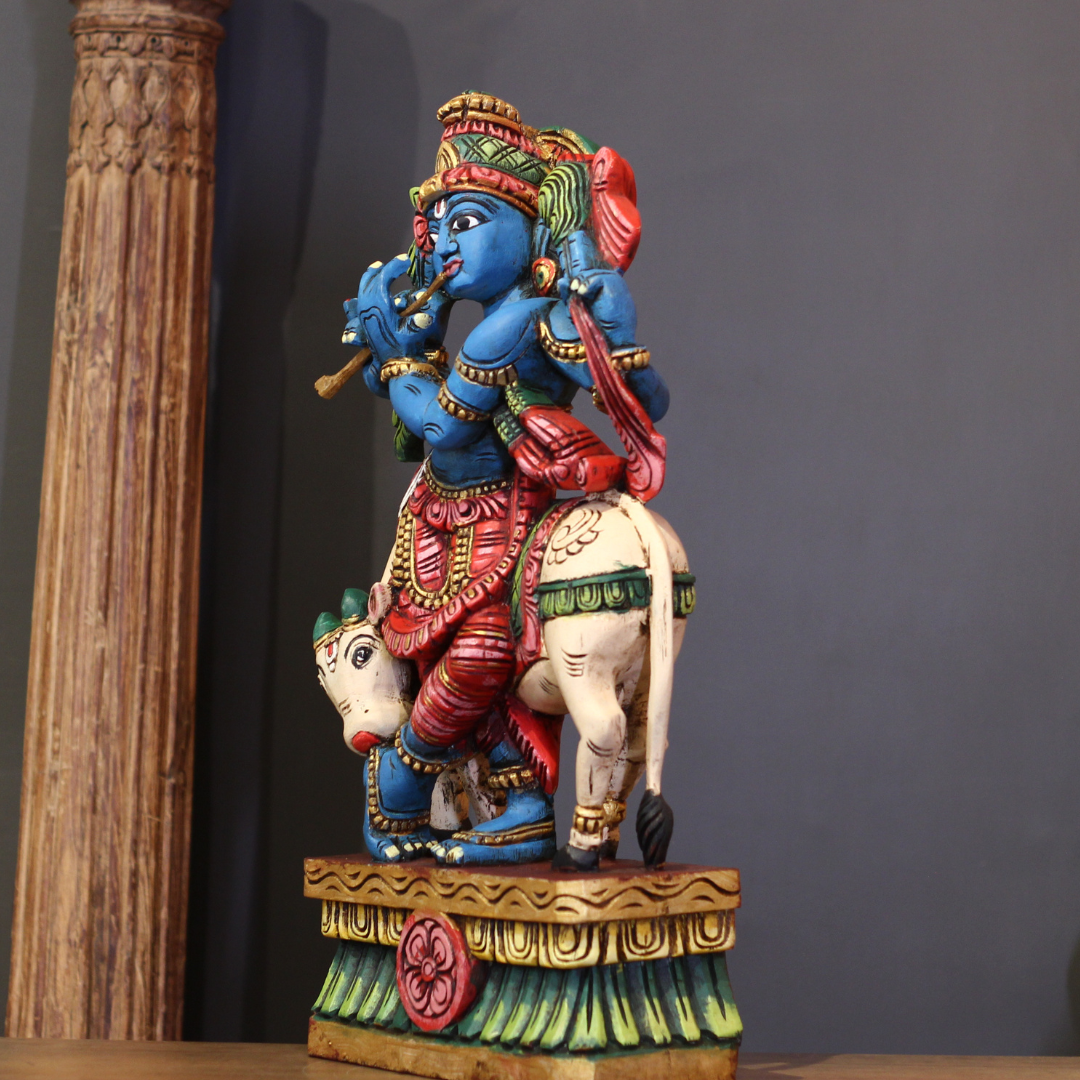 Wooden Krishna 24"