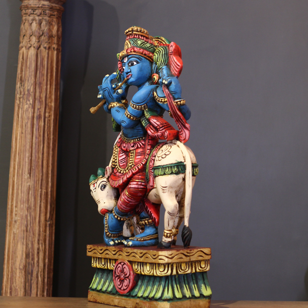 Wooden Krishna 24"
