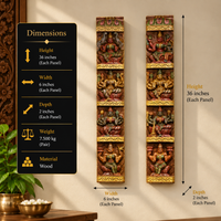 Wooden Wall Panel Ashtalakshmi 36" Set