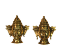 Brass Shiva and Gauri  Mukhlingam Wall Hanging Mask