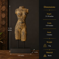 Female Torso Sculpture on Stand