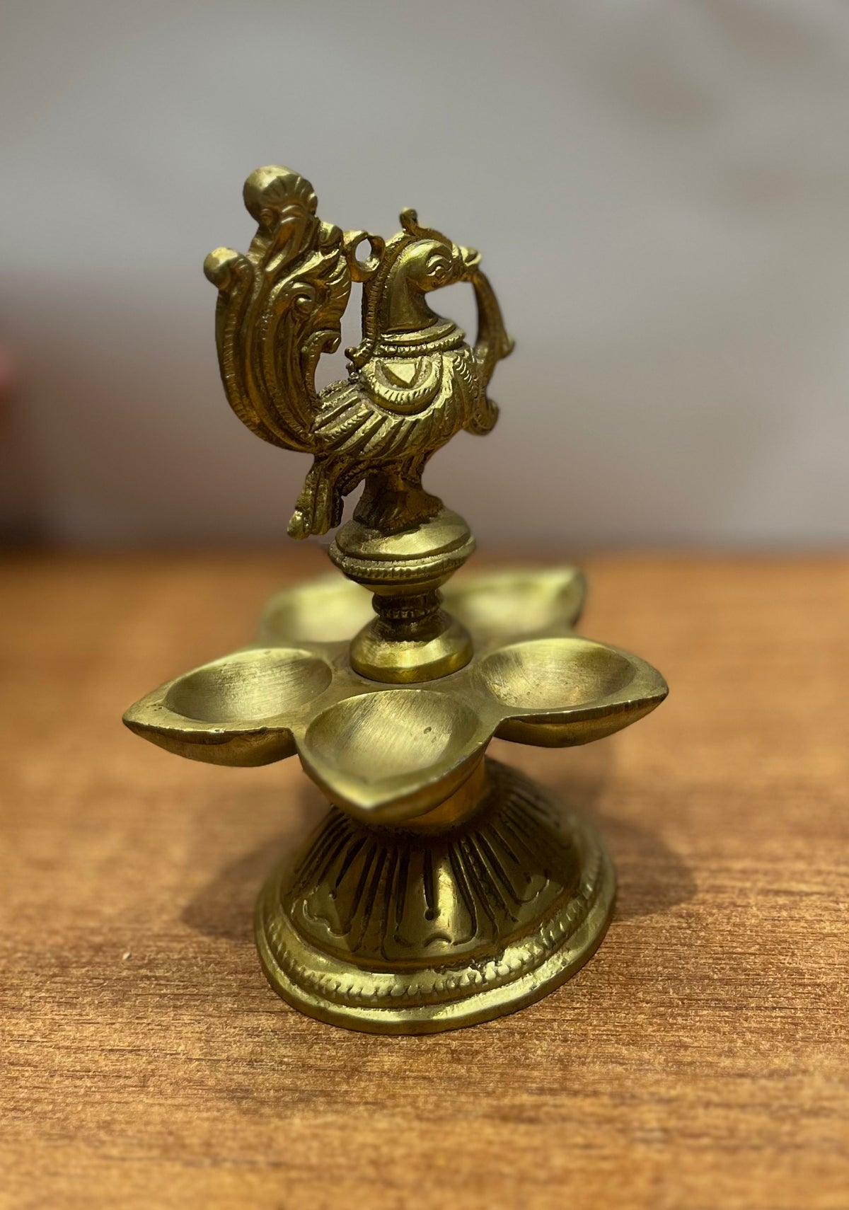 Brass Annapakshi Oil Diya 5.75”