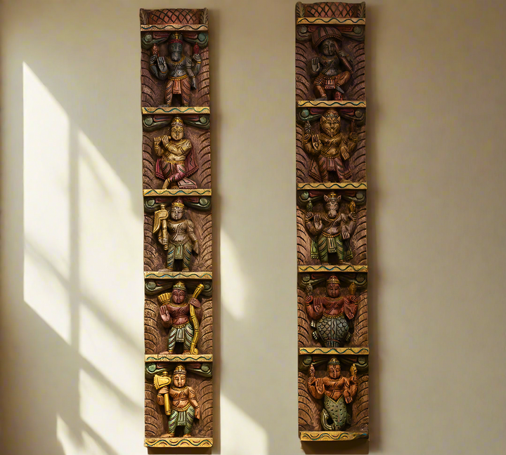 Wooden Wall Panel Dasavthar 36" in Pair