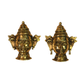 Brass Shiva and Gauri  Mukhlingam Wall Hanging Mask