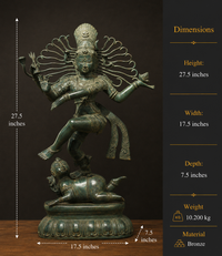 Balinese Bronze Durga Statue on Mahishasura