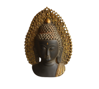 Brass Buddha Face Rustic Black