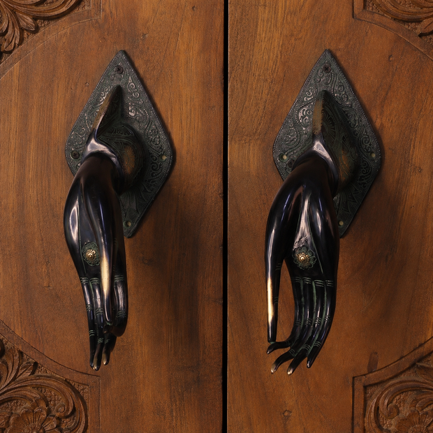 Brass Hand Wall Decor Pair | Blessing & Meditation Hands