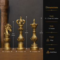 Antique Brass Chess Piece Finials – Knight, King & Bishop