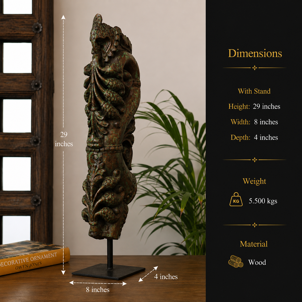 Wooden Vintage Carving -Teak Wood