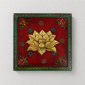 Wooden Handpainted Framed Brass Ashtalakshmi And Lotus -Set of 9