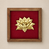 Wooden Framed Brass Ashtalakshmi And Lotus -Set of 9
