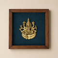 Wooden Framed Brass Ashtalakshmi And Lotus -Set of 9