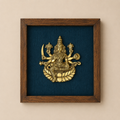 Wooden Framed Brass Ashtalakshmi And Lotus -Set of 9