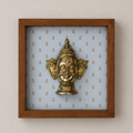 Wooden Framed Brass Shiva Gauri Mask