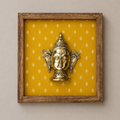 Wooden Framed Brass Shiva Gauri Mask
