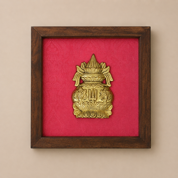 Set of Nine Brass Figurines Wooden Wall Frames