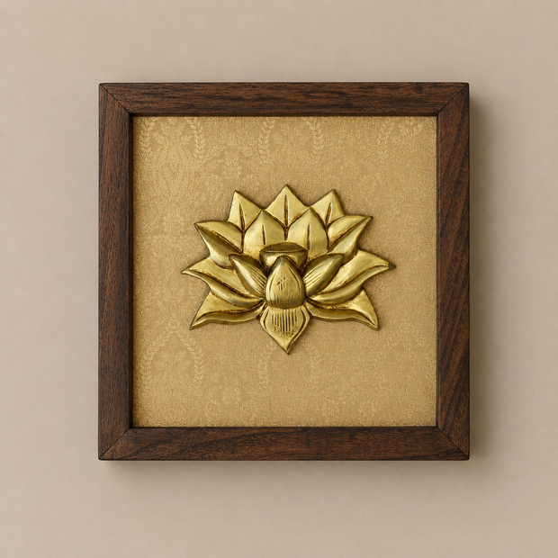 Set of Nine Brass Figurines Wooden Wall Frames